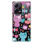 Senada Xiaomi Redmi Note 12 Pro 5G İle Uyumlu Kılıf Silikon Tioserisi Pembe Kedi,Color184