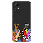 Senada Xiaomi Redmi Note 12S İle Uyumlu Kılıf Kamera Korumalı Silikon Desenli Resimli Kapak Zebra Kaplan Retro Uyumlu