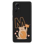 Senada Xiaomi Redmi Note 12s ile Uyumlu Kılıf Resimli Desenli Silikon Kedili M Harfi