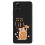 Senada Xiaomi Redmi Note 12s ile Uyumlu Kılıf Resimli Desenli Silikon Kedili U Harfi