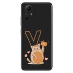 Senada Xiaomi Redmi Note 12s ile Uyumlu Kılıf Resimli Desenli Silikon Kedili V Harfi