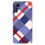 Senada Xiaomi Redmi Note 12S İle Uyumlu Kılıf Silikon Desenli Resimli Kapak Mavi Ekose