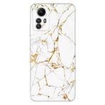 Senada Xiaomi Redmi Note 12S İle Uyumlu Kılıf Silikon Desenli Resimli Kapak Sarı Beyaz Mermer