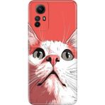 Senada Xiaomi Redmi Note 12S Kılıf Desenli Baskılı Tpu Rubber Kapak Beyaz Kedi - 001-Renkli