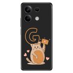 Senada Xiaomi Redmi Note 13 4G ile Uyumlu Kılıf Resimli Desenli Silikon Kedili G Harfi
