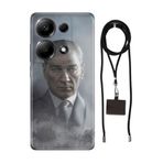 Senada Xiaomi Redmi Note 13 Pro 4G ile Uyumlu Kılıf Atatürk 1938 Silikon İpli Boyun Askı Aparatı