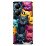 Senada Xiaomi Redmi Note 13 Pro 4G ile Uyumlu Kılıf Resimli Desenli Silikon Kedicikler