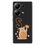 Senada Xiaomi Redmi Note 13 Pro 4G ile Uyumlu Kılıf Resimli Desenli Silikon Kedili Ş Harfi