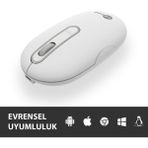 Senal Store Lenovo WS207 Şarj Edilebilir Kablosuz 1600DPI 4 Tuşlu Sessiz Kompakt Optik Mouse - Beyaz