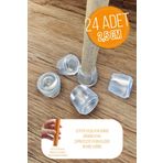 senal ticaret 24 Ad 25 Mm Şeffaf Silikon Masa Sandalye Pabuç Kaydırmaz Koltuk Zemin Koruyucu Çizdirmez Ayak Kılıfı