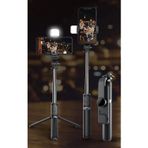 Senastore Led Işıklı Selfie Çubuğu Bluetooth Kumandalı Kablosuz Tripot Selfie Monopod Selfie Stick