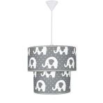 Şenay Aydınlatma Çocuk Odası İkili Silindir Kumaş Avize-Gri Fil