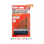 SENBANG 10 Parça HSS Impact Matkap Ucu Seti | 1.5–6 mm | Quick Change Altıgen Sap | Metal Ahşap Alüminyum