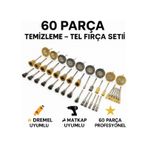 SENBANG 60 Parça Tel Fırça ve Temizleme Seti | Dremel & Matkap Uyumlu Mini Zımpara Fırça Seti