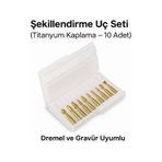 SENBANG Dremel ve Gravür Uyumlu Ahşap Oyma – Şekillendirme Uç Seti (Titanyum Kaplama – 10 Adet)