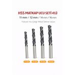 SENBANG HSS Matkap Ucu Seti 11-12-14-16 mm – 4 Adet – Yüksek Hız Çeliği Metal Delme Uçları