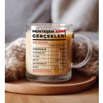 Sendio Premium Anneler Gününe Anneye Özel Kişiselleştirilebilir Muhteşem Anne Gerçekleri Tasarımlı Cam Kupa