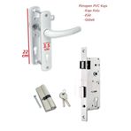 ŞENEL Pimapen Pvc Kapı Kolu 35 Mm Kilit 90 Mm Barel Kilit Göbeği Takım Alümiyum malzeme
