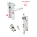 ŞENEL Pimapen Pvc Kapı Kolu + 35 mm Kilit + 90 Mm Barel Kilit Göbeği Takım