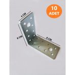 ŞENEL Yapı Market 10 Adet 8x4 Mobilya Dolap Köşe Bağlantı L Demir Gönye Sabitleme - 8 x 4 cm