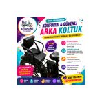 senfoniticaret SKYJET Elektrikli Bisiklet Yan Korumalı Çocuk Koltuğu, Emniyet Kemerli Deri Arka Bisiklet Koltuğu, Sele