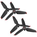 Senhai 2 Çift FPV Pervane DJI FPV Combo Drone ile Uyumlu, Pervaneli Kanatlar, Görünüm Drone UAV Dört Pervaneli 4K Kameralı - Kırmızı Kenar