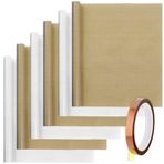 Senhai 6'lı Paket PTFE Teflon Levha 1 Isı Pres Bantlı Isı Pres Transfer Kağıdı Yapışmaz Isıya Dayanıklı Pişirme Pedi (30 x 40 cm) Kahverengi Beyaz