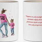 Seni Çok Seviyorum Anneciğim Ve Güzel Dilekler Baskılı 1 Adet Anneler Günü Hediyelik Kupa Mod1