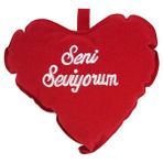 Seni Seviyorum Yazılı Mini Kalp Yastık