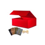 ŞENKUTU MATBAA AMBALAJ TASARIM Hediye Kutusu Kırmızı Mıknatıslı Mukavva Kutu Senkutu Kutu Ölçüsü : 30x21x10 Cm