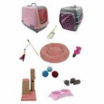 Sennedilersen 10'lu 50 x 39 x 37 cm Pembe Kedi Tuvaleti ve Kedi Başlangıç Seti