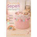 ŞENOL OYUNCAK Püsküllü Kumaş Oyuncak Sepeti Katlanabilir Çocuk Odası Düzenleyici Çamaşır Ve Bebek Bez Kutusu