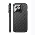 Senon Apple iPhone 14 Pro Max Kılıf Mat Transparan Karbon Fiber Görünümlü Wlons Marin Kapak (Siyah)