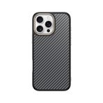 Senon Apple iPhone 15 Pro Max Kılıf M-safe Şarj Özellikli Karbon Fiber Görünümlü Zore Antina Kapak Gri