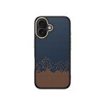 Senon Apple iPhone 16 Kılıf M-safe Şarj Özellikli Karbon Fiber Görünümlü Zore Antina Kapak Mavi