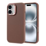 Senon Apple iPhone 16 Kılıf Magsafe Uyumlu Karbon Fiber Görünümlü Zore Troy Kapak Rose Gold
