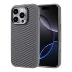 Senon Apple İphone 16 Pro Kılıf Magsafe Uyumlu Karbon Fiber Görünümlü Zore Troy Kapak Gümüş