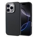 Senon Apple İphone 16 Pro Kılıf Magsafe Uyumlu Karbon Fiber Görünümlü Zore Troy Kapak Siyah