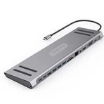 Senon Zore Go Des GD-9120 14 in 1 Stand Özellikli Type-C Hub SD Kart-RJ45-HDMI-VGA-Usb Çoğaltıcı
