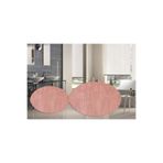 Senora 2 Li Yuvarlak Post Peluş Banyo Paspası Takımı Büyük Kaymaz Klozet Pudra 100x100 60x60 ELEGANS88
