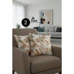 Senpai Chevron Bohem Dekoratif Punch Yastık Kırlent Kılıfı 2 Adet | 45X45 Sonbahar Rüyası Yeşil - 45 x 45 cm
