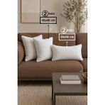 Senpai Chevron Bohem Dekoratif Punch Yastık Kırlent Kılıfı | 30X50 Krem - 30 x 50 cm