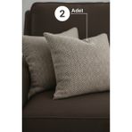 Senpai Chevron Bohem Dekoratif Punch Yastık Kırlent Kılıfı | 45X45 Kahverengi - 45 x 45 cm