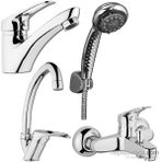 Şenpres (4 Parça)Lavabo+Eviye+Banyo+Duş Seti