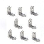 SENRISE Paslanmaz Çelik L Braket, 8 ADET Dik Açılı L Braketler Pencereler, Masa Çekmecesi, Gardıroplar için Korozyona Dayanıklı Basit Köşe Braketleri / 20 mm*20 mm