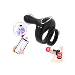 Sens Bluetooth Kontrolü Klitoris Uyarıcı ve Testis Penis Yüzüğü, 3in1 Titreşimli Vibratör, Uzaktan Kontrol, 10 Titreşim Modu,USB Şarjlı, Su Geçirmez, Yumuşak Silikon, Erkekler İçin Performans Artırıcı