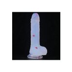 Sens Dildo Renkli Benekli Ultra Yumuşak Şeffaf Realistik Yapay Penis - Birinci Sınıf Silikon, Güçlü Emme Tabanı, Kayış Uyumlu, Vücut Güvenliği, Kolay Temizleme, Solo ve Partnerli Oyunlar İçin İdeal