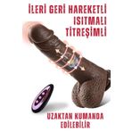 Sens Erotik Shop Manyetik Şarjlı,Uzaktan Kumanda,İleri Geri Hareketli,360° Dönme Rotasyonlu,Güçlü Titreşimli,42° Akıllı Isıtmalı Gerçekçi Siyahi Yapay Penis,Ultra Yumuşak Siyahi Realistik Dildo 25x5CM