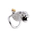 Sens Erotik Shop Metal Penis Kilidi,Sertleşmeyi Kısıtlayıcı,Erkek Bekaret ve Esaret Cihazı,Chastity Cock Cage Device, Küçük Boy Kaplan Görünümlü, Paslanmaz Çelik Penis Esaret Kafesi - Couple Sex Toys