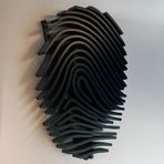 SENS FINGERPRINT | Black Wooden Decorative Wall Decor, Wood Wall Art, Parametric Wood, Natural Wood, Wood Art, Wall Hanging, Design